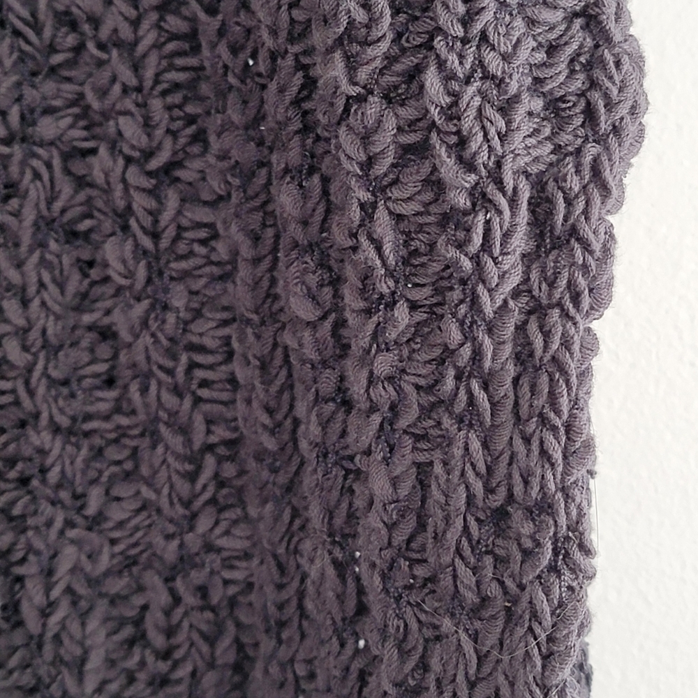 Eileen Fisher Charcoal Organic Cotton Fluff Crew Neck Vest Boucle Knit Top M - Picture 7 of 11